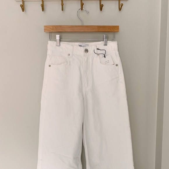 Zara white crop jeans / culotte - Picture 5 of 7